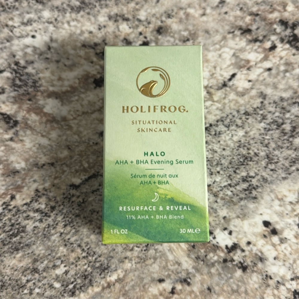 Holifrog Halo Exfoliating AHA +BHA Night Serum, NIB